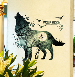 Wolf Moon Forest Wall Sticker