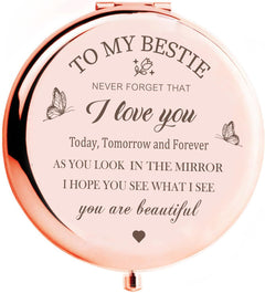 KGKAIMIZL Bestie Gifts Best Friend Birthday Gifts Bestie Makeup Mirror Compact Mirror Gifts for Sister Bestie Friendship Gifts for Women Bestie Friend Gifts Sister Graduation Birthday Gifts Idea