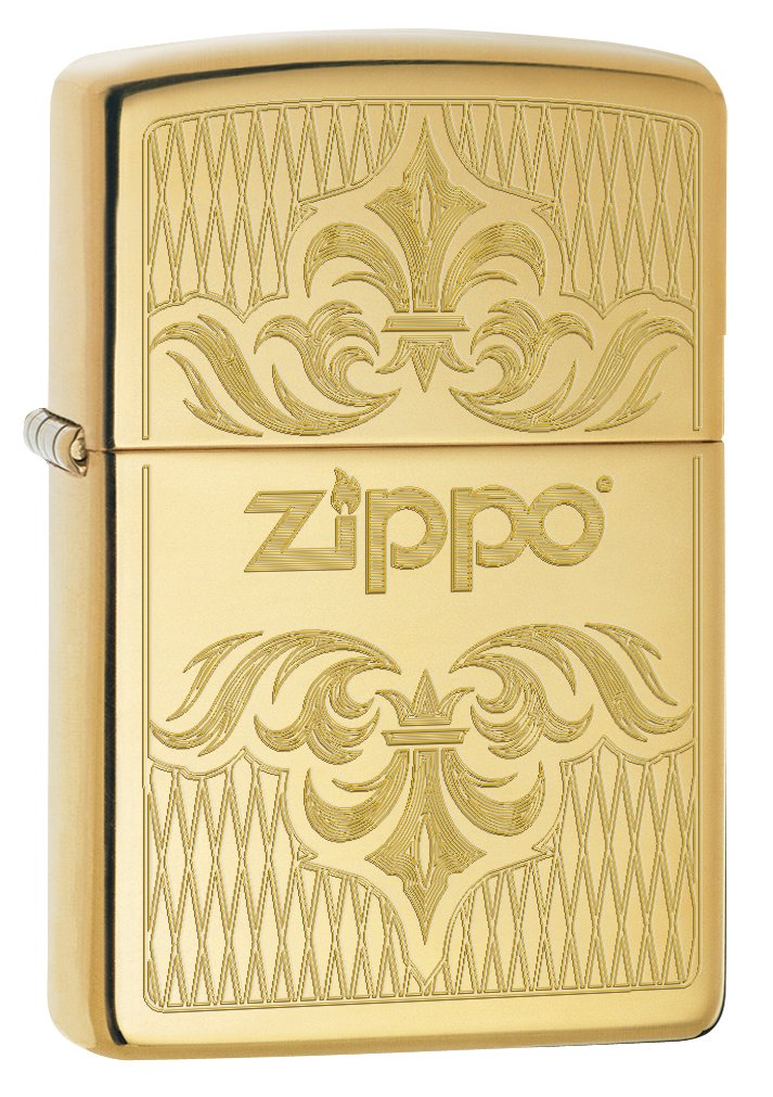 Zippo Lighter: Regal Zippo Design Engraved - High Polish Brass 79098