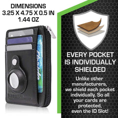 RFID Secure Slim Leather AirTag Wallet