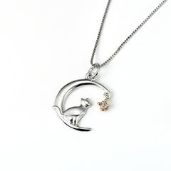 Moon Cat Pendant Necklace