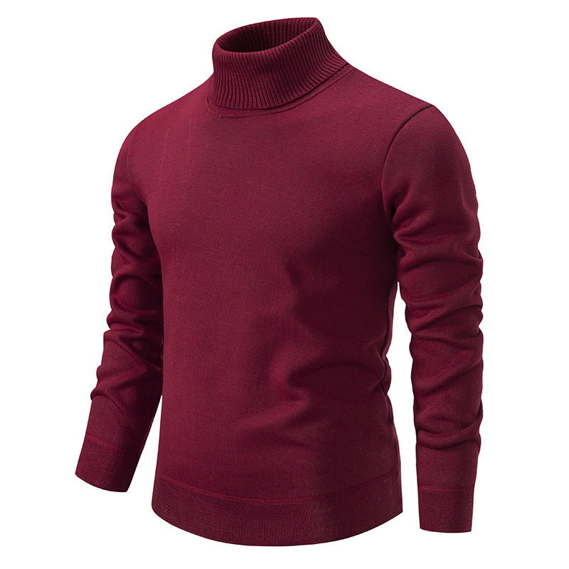 Men's Thick Velvet Turtleneck Sweater for Autumn/Winter