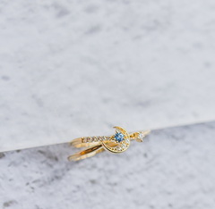 Moon and Star Zirconia Ring Set