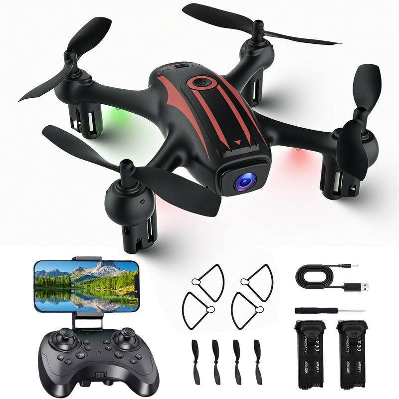 Drones for Kids 8-12 Drone with Camera 1080P for Kids Adults FPV Drone with 2 Batteries Mini Drone Gesture Photo Wifi RC Quadcopter 3 Speed Mode 3D Flips Altitude Hold Kids Drones for Boys