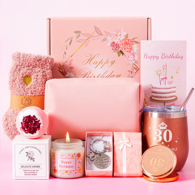 30th Birthday Gifts for Women 30 Year Old Unique Happy Birthday Gift for Her Relaxation Spa Bath 30th Birthday Gift Baskets for Female Gifts Ideas Box Set for Mom Sister Friends Wife Aunt