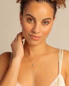 Beautifully Broken Emerald Cut Lariat Necklace