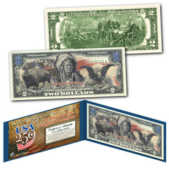 250th Anniversary $2 Bill – Black Eagle, Indian Chief & Bison