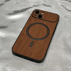 Luxury Wood Grain Magsafe Shockproof iPhone Case