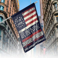 Personalized 250 Years Of Freedom Flag | Happy 250th Birthday USA Flag | Patriotic 4th Of July House Flag Garden Flag 682490