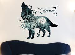 Wolf Moon Forest Wall Sticker
