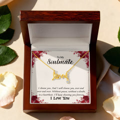 To My Soulmate -I love you! Love Necklace