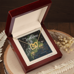 "Life is an Adventure" a Maine shape design, gift a double heart design for your wife, girlfriend, or fiancee