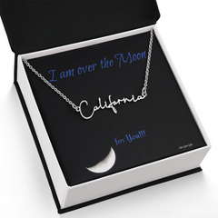 I am over the Moon for you!! Name Necklace, Word Necklace