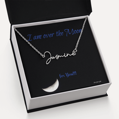 I am over the Moon for you!! Name Necklace, Word Necklace