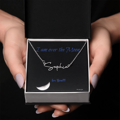 I am over the Moon for you!! Name Necklace, Word Necklace