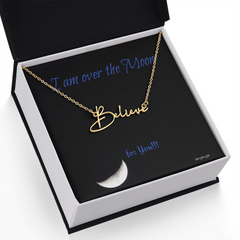 I am over the Moon for you!! Name Necklace, Word Necklace
