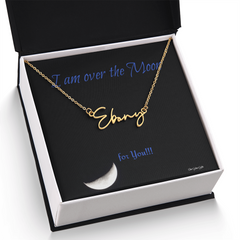 I am over the Moon for you!! Name Necklace, Word Necklace