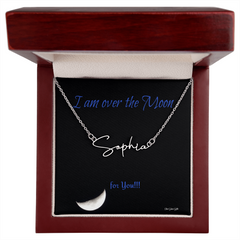 I am over the Moon for you!! Name Necklace, Word Necklace