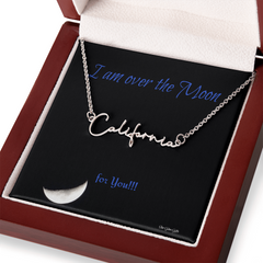 I am over the Moon for you!! Name Necklace, Word Necklace