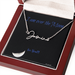 I am over the Moon for you!! Name Necklace, Word Necklace