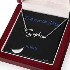 I am over the Moon for you!! Name Necklace, Word Necklace