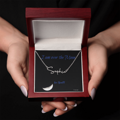 I am over the Moon for you!! Name Necklace, Word Necklace