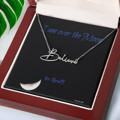 I am over the Moon for you!! Name Necklace, Word Necklace