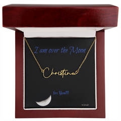 I am over the Moon for you!! Name Necklace, Word Necklace