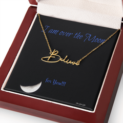 I am over the Moon for you!! Name Necklace, Word Necklace