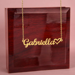 Heart Style Name Necklace for her, dainty gift for Mom, birthday, holiday, Christmas, Valentine's Day