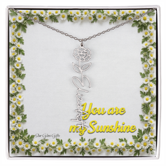 You are my sunshine. Name flower necklace.
