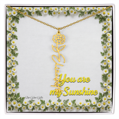 You are my sunshine. Name flower necklace.