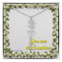 You are my sunshine. Name flower necklace.
