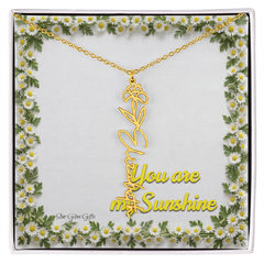 You are my sunshine. Name flower necklace.