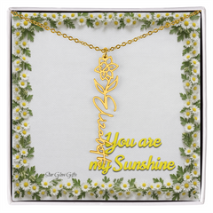 You are my sunshine. Name flower necklace.