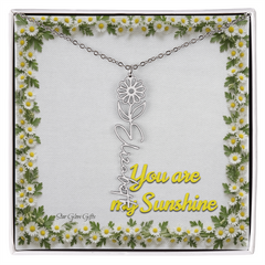 You are my sunshine. Name flower necklace.
