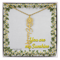 You are my sunshine. Name flower necklace.
