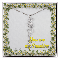You are my sunshine. Name flower necklace.