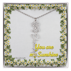 You are my sunshine. Name flower necklace.