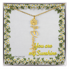 You are my sunshine. Name flower necklace.