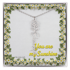 You are my sunshine. Name flower necklace.
