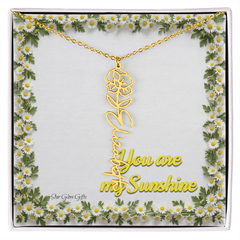 You are my sunshine. Name flower necklace.
