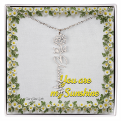 You are my sunshine. Name flower necklace.