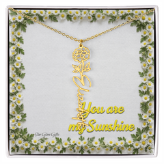 You are my sunshine. Name flower necklace.