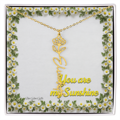 You are my sunshine. Name flower necklace.