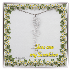 You are my sunshine. Name flower necklace.