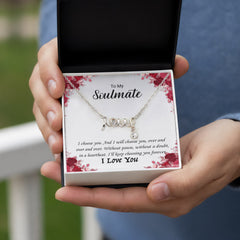 To My Soulmate -I love you! Love Necklace