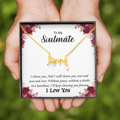 To My Soulmate -I love you! Love Necklace