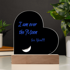 Heart Plaque "I am over the Moon for you"
