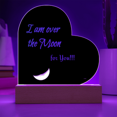 Heart Plaque "I am over the Moon for you"